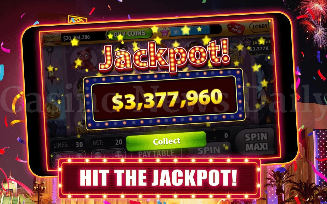 Screenshot of a Slot Progressive Jackpot Hit