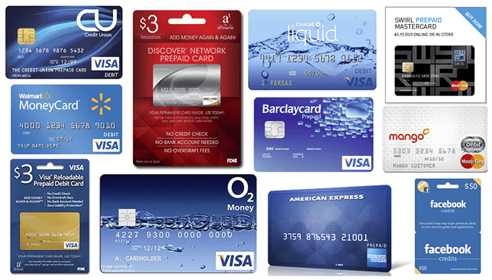 Collage of prepaid cards